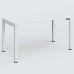 [Pas de famille] - [Pas de sous famille] - K3 Plateau droit 140x70 pieds fixe. Plateau Blanc et pietement Blanc.