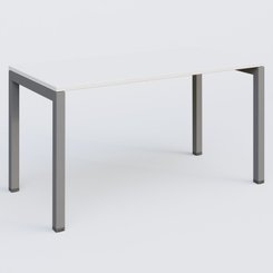 [Pas de famille] - [Pas de sous famille] - K3 Plateau droit 140x70 pieds fixe. Plateau Blanc et pietement Aluminium.