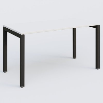[Pas de famille] - [Pas de sous famille] - K3 Plateau droit 140x70 pieds fixe. Plateau Blanc et pietement Noir Grainé.