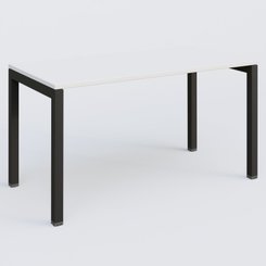 [Pas de famille] - [Pas de sous famille] - K3 Plateau droit 140x70 pieds fixe. Plateau Blanc et pietement Noir Grainé.
