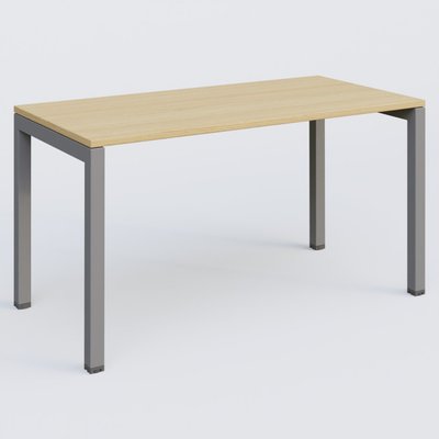 [Pas de famille] - [Pas de sous famille] - K3 Plateau droit 140x70 pieds fixe. Plateau Chêne clair et pietement Aluminium.