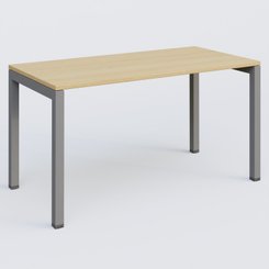 [Pas de famille] - [Pas de sous famille] - K3 Plateau droit 140x70 pieds fixe. Plateau Chêne clair et pietement Aluminium.
