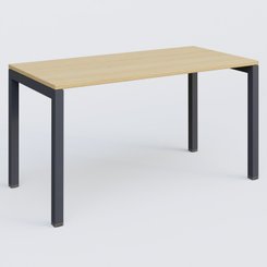 Gamme K3 - Plans droits - K3 Plateau droit 140x70 pieds fixe. Plateau Chêne clair et pietement Anthracite.