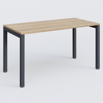 [Pas de famille] - [Pas de sous famille] - K3 Plateau droit 140x70 pieds fixe. Plateau Chêne naturel et pietement Anthracite.