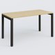 K3 Plateau droit 140x70 pieds fixe. Plateau Chêne clair et pietement Noir Grainé.