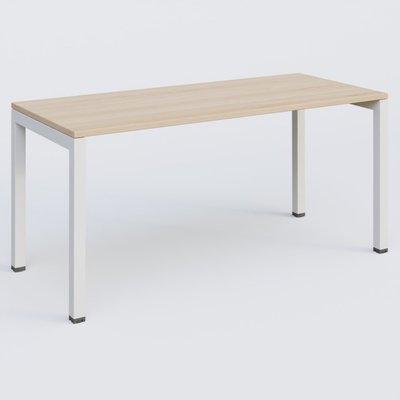 [Pas de famille] - [Pas de sous famille] - K3 Plateau droit 160x70 pieds fixe. Plateau Hêtre et pietement Blanc.