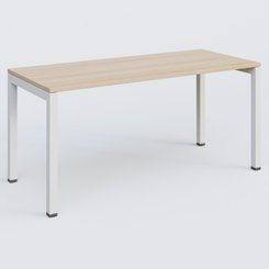 [Pas de famille] - [Pas de sous famille] - K3 Plateau droit 160x70 pieds fixe. Plateau Hêtre et pietement Blanc.
