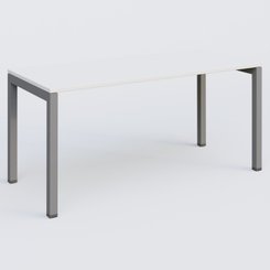 [Pas de famille] - [Pas de sous famille] - K3 Plateau droit 160x70 pieds fixe. Plateau Blanc et pietement Aluminium.