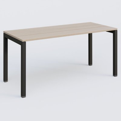 [Pas de famille] - [Pas de sous famille] - K3 Plateau droit 160x70 pieds fixe. Plateau Acacia et pietement Noir Grainé.