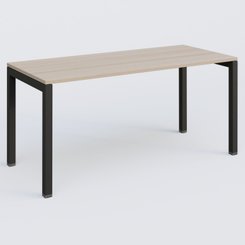[Pas de famille] - [Pas de sous famille] - K3 Plateau droit 160x70 pieds fixe. Plateau Acacia et pietement Noir Grainé.