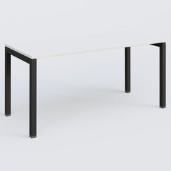 [Pas de famille] - [Pas de sous famille] - K3 Plateau droit 160x70 pieds fixe. Plateau Blanc et pietement Noir Grainé.