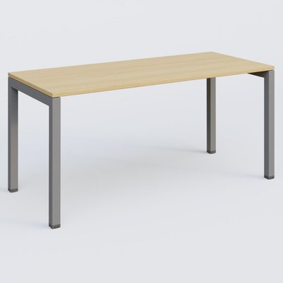 Gamme K3 - Plans droits - K3 Plateau droit 160x70 pieds fixe. Plateau Chêne clair et pietement Aluminium.