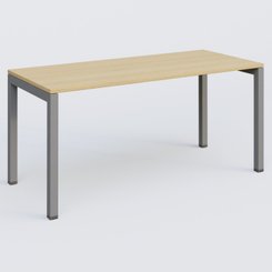 Gamme K3 - Plans droits - K3 Plateau droit 160x70 pieds fixe. Plateau Chêne clair et pietement Aluminium.