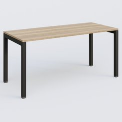 [Pas de famille] - [Pas de sous famille] - K3 Plateau droit 160x70 pieds fixe. Plateau Chêne naturel et pietement Noir Grainé.