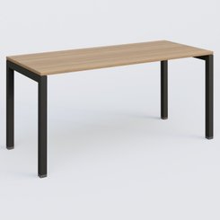 [Pas de famille] - [Pas de sous famille] - K3 Plateau droit 160x70 pieds fixe. Plateau Noyer et pietement Noir Grainé.