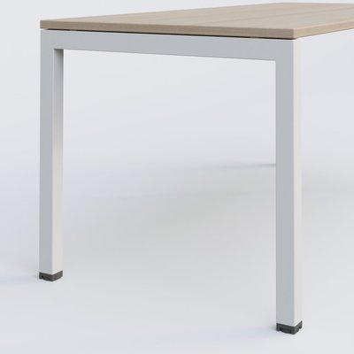 [Pas de famille] - [Pas de sous famille] - K3 Plateau droit 140x70 pieds fixe. Plateau Acacia et pietement Blanc.