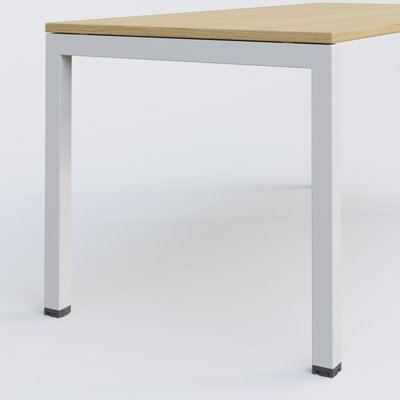 [Pas de famille] - [Pas de sous famille] - K3 Plateau droit 120x60 pieds fixe. Plateau Chêne clair et pietement Blanc.