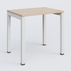 [Pas de famille] - [Pas de sous famille] - K3 Plateau droit 80x60 pieds fixe. Plateau Hêtre et pietement Blanc.