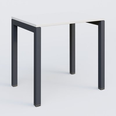 Gamme K3 - Plans droits - K3 Plateau droit 80x60 pieds fixe. Plateau Blanc et pietement Anthracite.