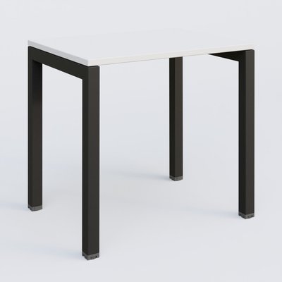 [Pas de famille] - [Pas de sous famille] - K3 Plateau droit 80x60 pieds fixe. Plateau Blanc et pietement Noir Grainé.