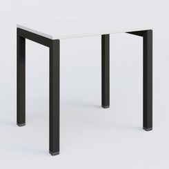 [Pas de famille] - [Pas de sous famille] - K3 Plateau droit 80x60 pieds fixe. Plateau Blanc et pietement Noir Grainé.