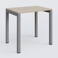 Gamme K3 - Plans droits - K3 Plateau droit 80x60 pieds fixe. Plateau Acacia et pietement Aluminium.