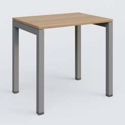 [Pas de famille] - [Pas de sous famille] - K3 Plateau droit 80x60 pieds fixe. Plateau Noyer et pietement Aluminium.