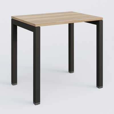 [Pas de famille] - [Pas de sous famille] - K3 Plateau droit 80x60 pieds fixe. Plateau Chêne naturel et pietement Noir Grainé.
