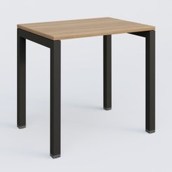 [Pas de famille] - [Pas de sous famille] - K3 Plateau droit 80x60 pieds fixe. Plateau Noyer et pietement Noir Grainé.