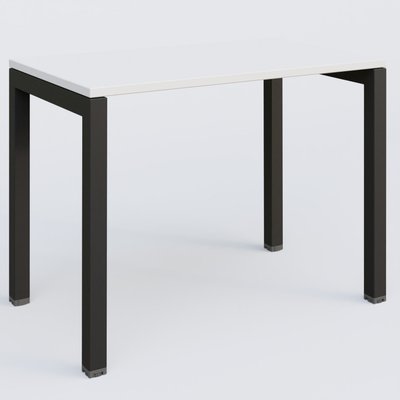 [Pas de famille] - [Pas de sous famille] - K3 Plateau droit 100x60 pieds fixe. Plateau Blanc et pietement Noir Grainé.
