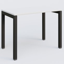 [Pas de famille] - [Pas de sous famille] - K3 Plateau droit 100x60 pieds fixe. Plateau Blanc et pietement Noir Grainé.