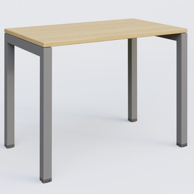 [Pas de famille] - [Pas de sous famille] - K3 Plateau droit 100x60 pieds fixe. Plateau Chêne clair et pietement Aluminium.
