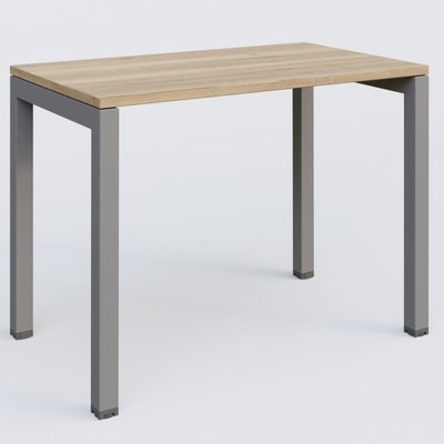[Pas de famille] - [Pas de sous famille] - K3 Plateau droit 100x60 pieds fixe. Plateau Chêne naturel et pietement Aluminium.