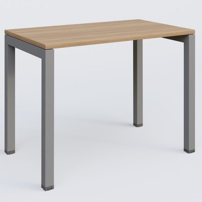 [Pas de famille] - [Pas de sous famille] - K3 Plateau droit 100x60 pieds fixe. Plateau Noyer et pietement Aluminium.