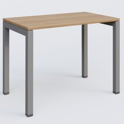 [Pas de famille] - [Pas de sous famille] - K3 Plateau droit 100x60 pieds fixe. Plateau Noyer et pietement Aluminium.