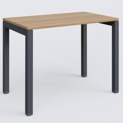 [Pas de famille] - [Pas de sous famille] - K3 Plateau droit 100x60 pieds fixe. Plateau Noyer et pietement Anthracite.