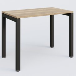 [Pas de famille] - [Pas de sous famille] - K3 Plateau droit 100x60 pieds fixe. Plateau Chêne naturel et pietement Noir Grainé.
