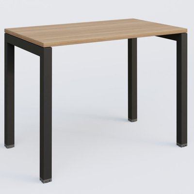 [Pas de famille] - [Pas de sous famille] - K3 Plateau droit 100x60 pieds fixe. Plateau Noyer et pietement Noir Grainé.