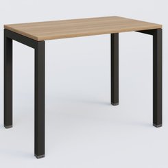 [Pas de famille] - [Pas de sous famille] - K3 Plateau droit 100x60 pieds fixe. Plateau Noyer et pietement Noir Grainé.