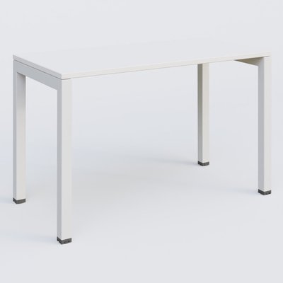 Gamme K3 - Plans droits - K3 Plateau droit 120x60 pieds fixe. Plateau Blanc et pietement Blanc.