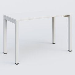 Gamme K3 - Plans droits - K3 Plateau droit 120x60 pieds fixe. Plateau Blanc et pietement Blanc.