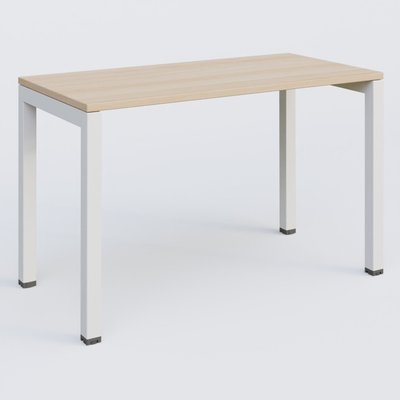 [Pas de famille] - [Pas de sous famille] - K3 Plateau droit 120x60 pieds fixe. Plateau Hêtre et pietement Blanc.