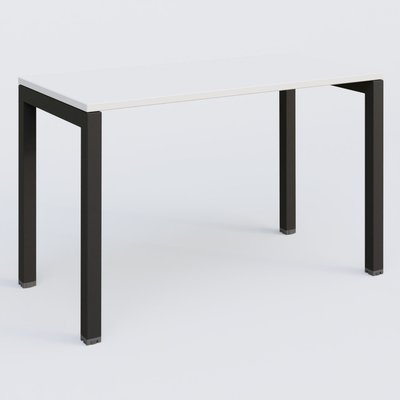 [Pas de famille] - [Pas de sous famille] - K3 Plateau droit 120x60 pieds fixe. Plateau Blanc et pietement Noir Grainé.