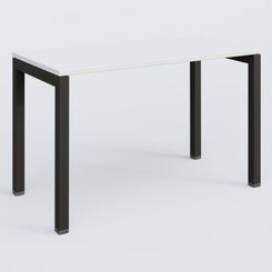 [Pas de famille] - [Pas de sous famille] - K3 Plateau droit 120x60 pieds fixe. Plateau Blanc et pietement Noir Grainé.