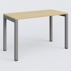 [Pas de famille] - [Pas de sous famille] - K3 Plateau droit 120x60 pieds fixe. Plateau Chêne clair et pietement Aluminium.