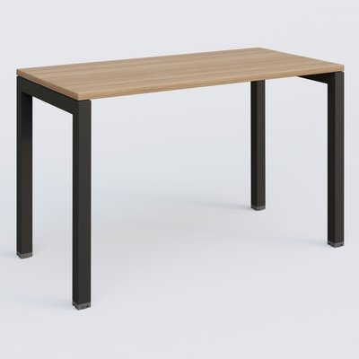 [Pas de famille] - [Pas de sous famille] - K3 Plateau droit 120x60 pieds fixe. Plateau Noyer et pietement Noir Grainé.