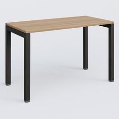 [Pas de famille] - [Pas de sous famille] - K3 Plateau droit 120x60 pieds fixe. Plateau Noyer et pietement Noir Grainé.