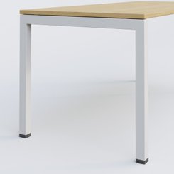 [Pas de famille] - [Pas de sous famille] - K3 Plateau droit 120x60 pieds fixe. Plateau Chêne clair et pietement Blanc.