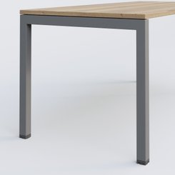 [Pas de famille] - [Pas de sous famille] - K3 Plateau droit 120x60 pieds fixe. Plateau Chêne naturel et pietement Aluminium.