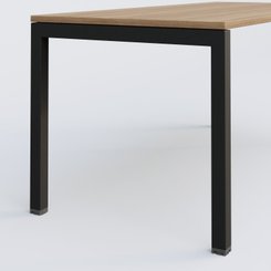 [Pas de famille] - [Pas de sous famille] - K3 Plateau droit 120x60 pieds fixe. Plateau Noyer et pietement Noir Grainé.